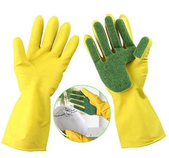 1 Pair Creative Home Washing Cleaning Gloves Garden Kitchen Dish Sponge Fingers Rubber Household Cleaning Gloves for Dishwashing - Gardening Land