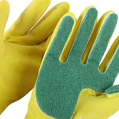 1 Pair Creative Home Washing Cleaning Gloves Garden Kitchen Dish Sponge Fingers Rubber Household Cleaning Gloves for Dishwashing - Gardening Land