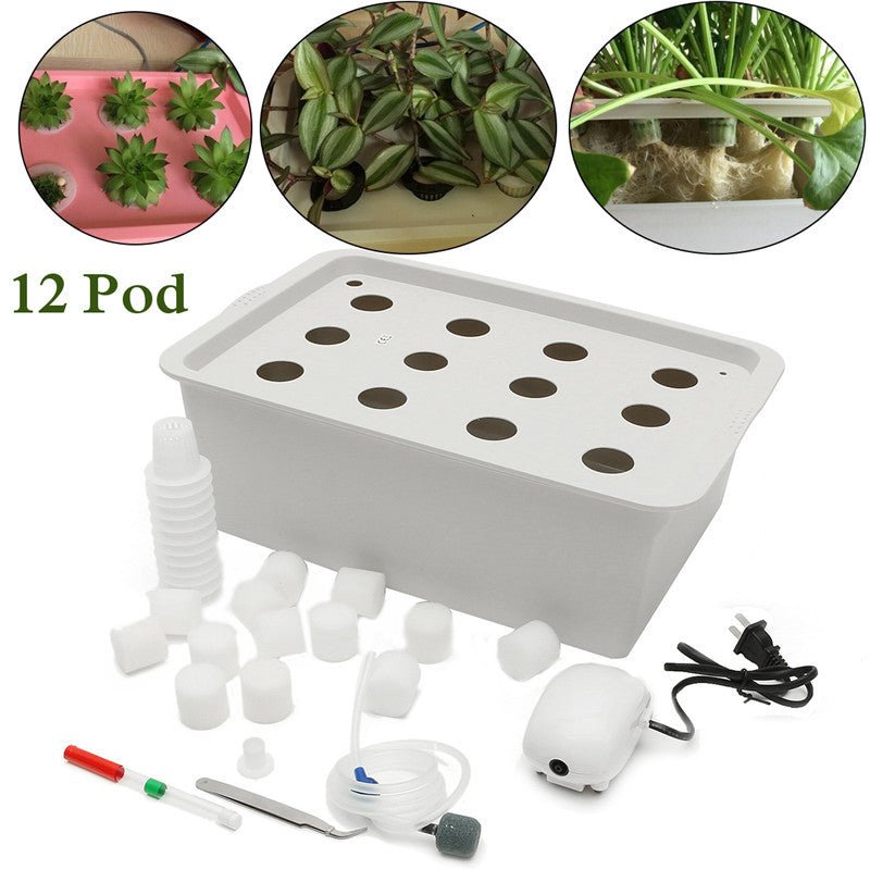 12 Holes Plant Site Hydroponic Garden Pots Planters System I - Gardening Land