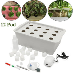12 Holes Plant Site Hydroponic Garden Pots Planters System I - Gardening Land