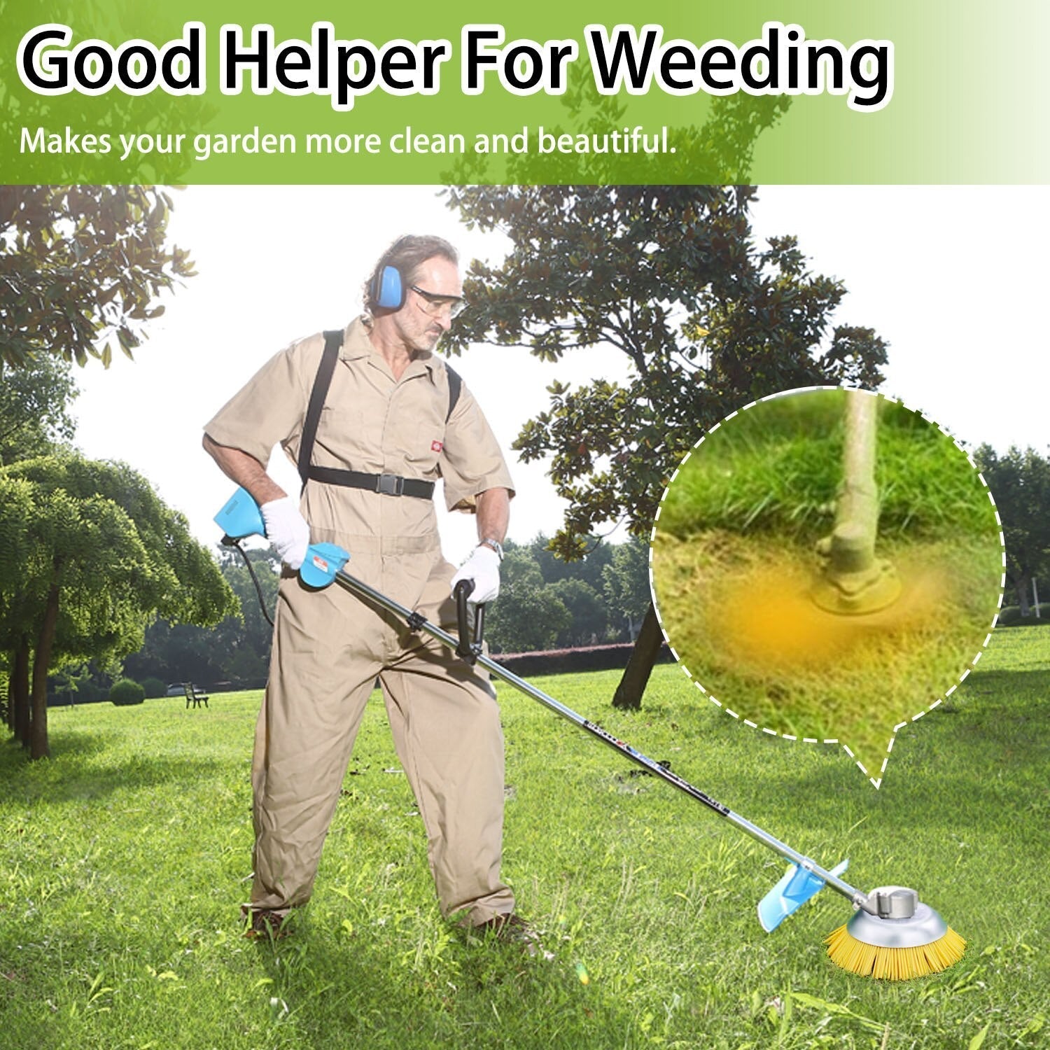 5pcs/set 8inch Nylon Wire Wheel Grass Trimmer Lawnmower Brush Cutter Head with Install Tool for Garden Backyard Lawn Sidewalk - Gardening Land