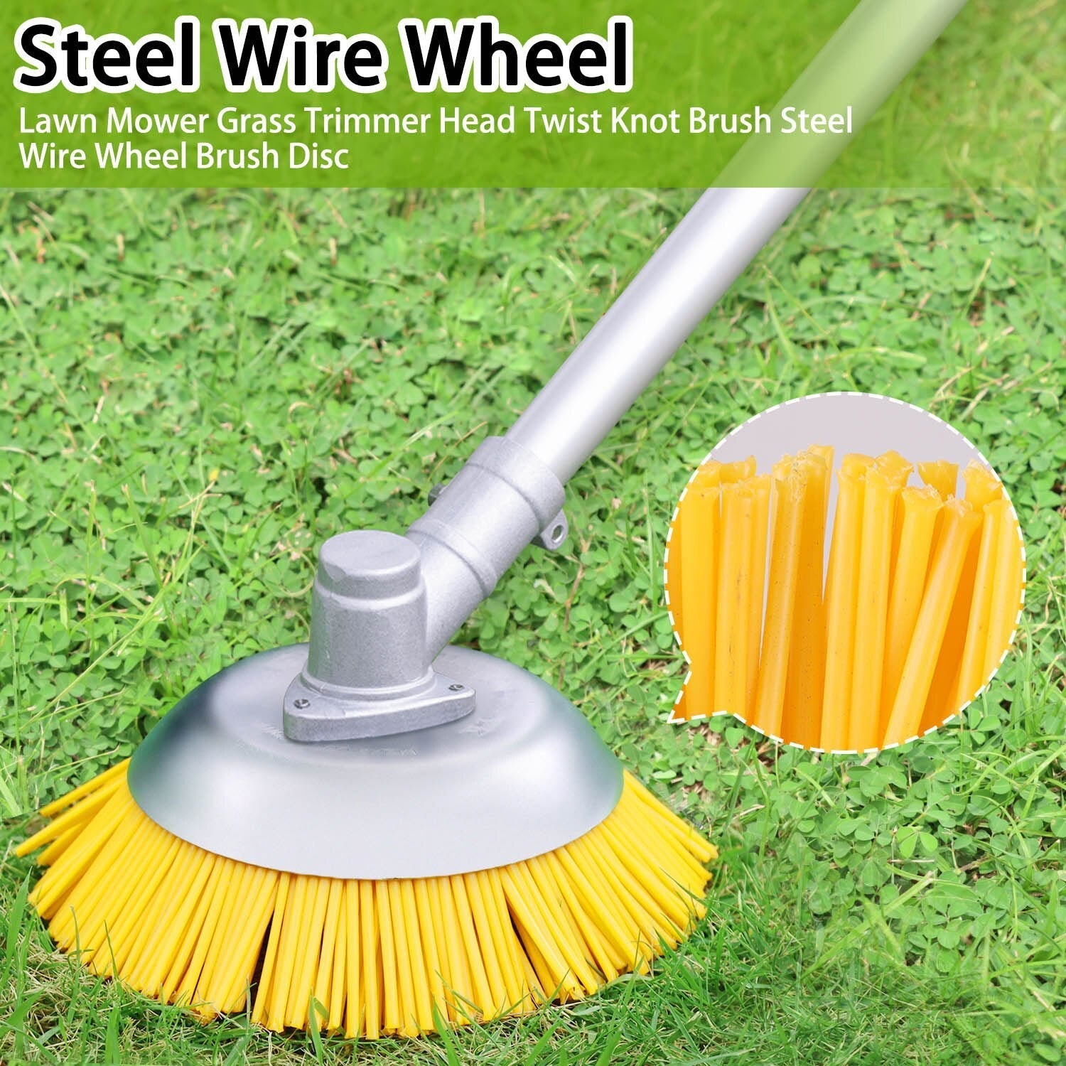 5pcs/set 8inch Nylon Wire Wheel Grass Trimmer Lawnmower Brush Cutter Head with Install Tool for Garden Backyard Lawn Sidewalk - Gardening Land