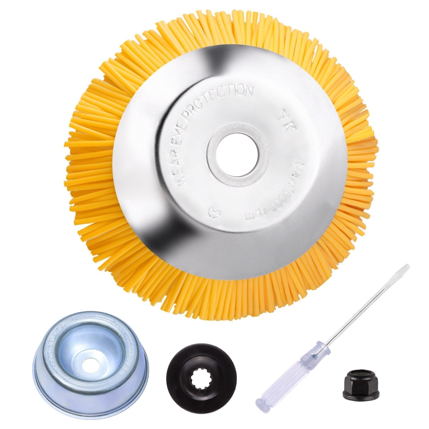 5pcs/set 8inch Nylon Wire Wheel Grass Trimmer Lawnmower Brush Cutter Head with Install Tool for Garden Backyard Lawn Sidewalk - Gardening Land