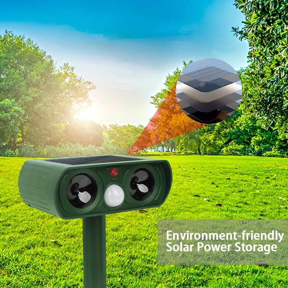 Animal Repellent, Solar Motion Sensor, Outdoor Farm, Garden, Courtyard Solar Power Ultrasonic Animal Repeller Pest Repellent Dog Cat Deer Raccoon - Gardening Land
