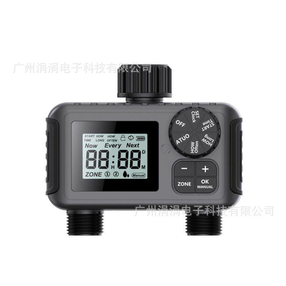 Automatic Irrigation Timer Large Screen Dual - channel Intelligent Watering Controller - Gardening Land