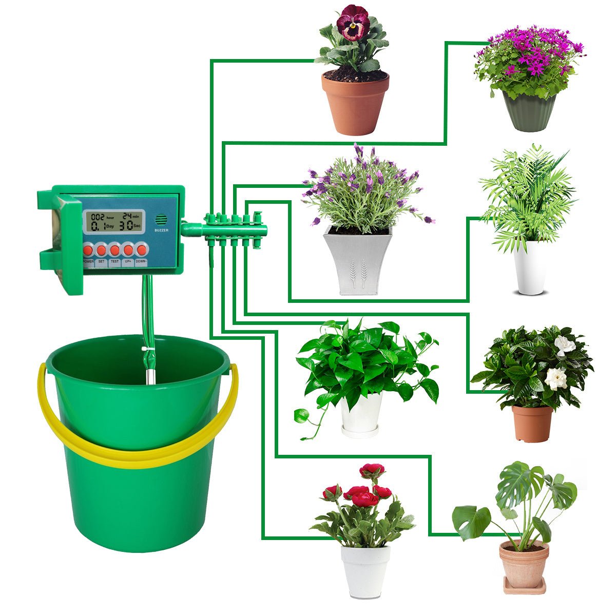 Automatic Micro Home Drip Irrigation Watering Kits System Sprinkler with Smart Controller for Garden - Gardening Land