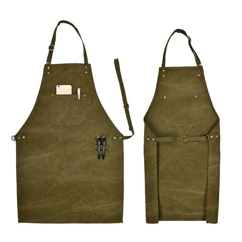 Barber Baking Coffee Shop Gardening Thickened Canvas Apron - Gardening Land
