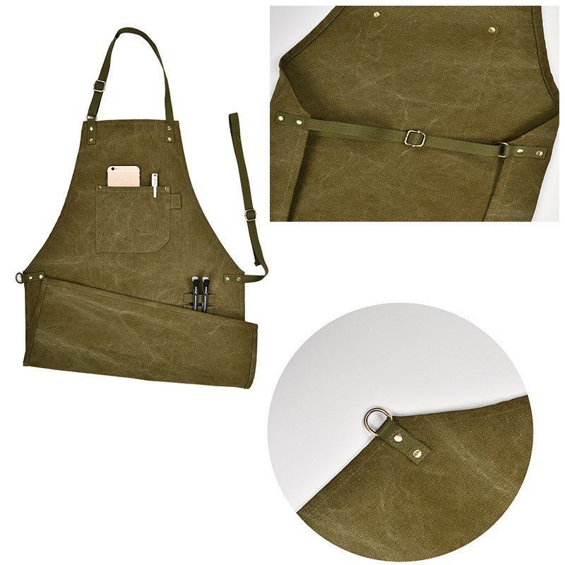 Barber Baking Coffee Shop Gardening Thickened Canvas Apron - Gardening Land