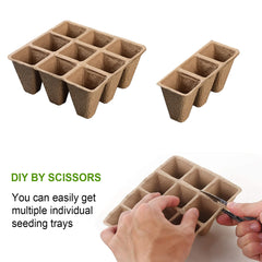 Biodegradable Eco - Friendly Pulp Seedling Nursery Pots 12 - Hole - Gardening Land