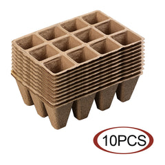 Biodegradable Eco - Friendly Pulp Seedling Nursery Pots 12 - Hole - Gardening Land
