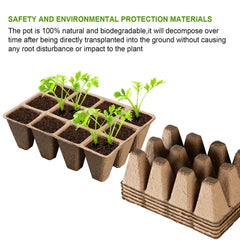 Biodegradable Eco - Friendly Pulp Seedling Nursery Pots 12 - Hole - Gardening Land