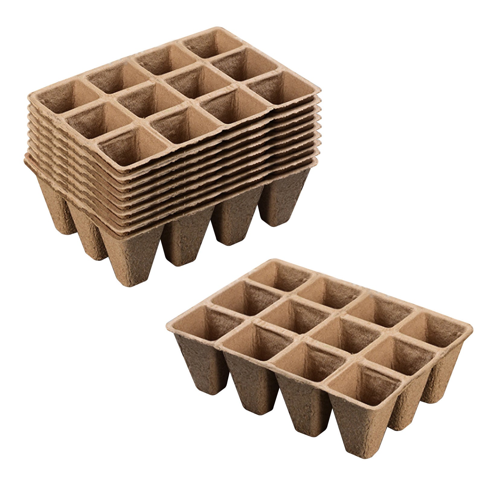 Biodegradable Eco - Friendly Pulp Seedling Nursery Pots 12 - Hole - Gardening Land