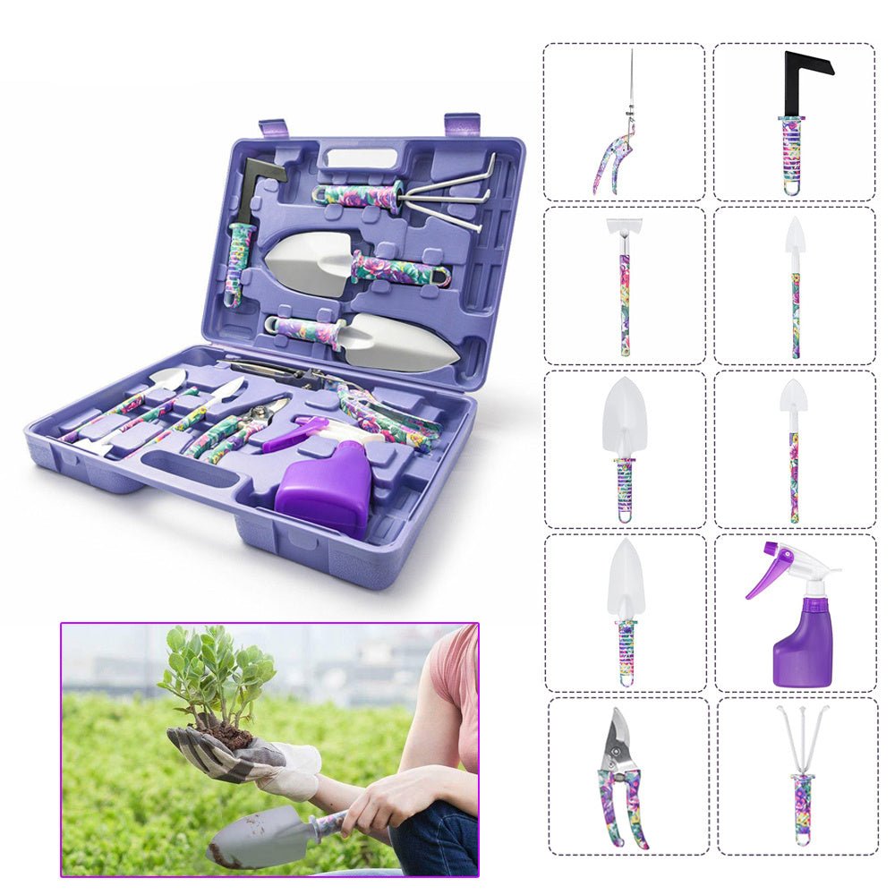Camouflage Garden Tool Set Grafting Pruning Shovel Rake Stainless Steel Scissor Pruning Shears Spray Bottle Garden Tools Kit - Gardening Land