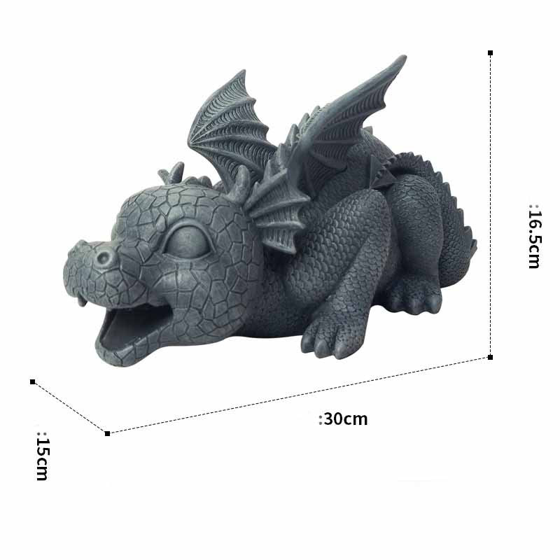 Creative Dinosaur Statue Cute Animals Resin Crafts Fountain Ornament For Home Garden Courtyard Decoration Xqmg Garden Statues - Gardening Land
