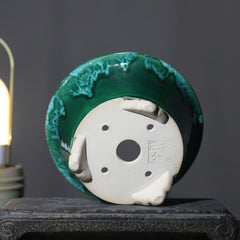 Desktop Potted Handmade Pots Flow Glaze - Gardening Land