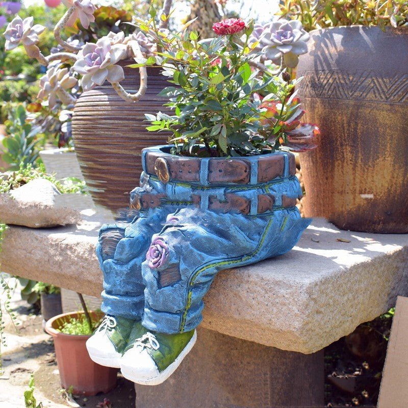 Garden Art Jeans Garden Decoration Flower Pot - Gardening Land