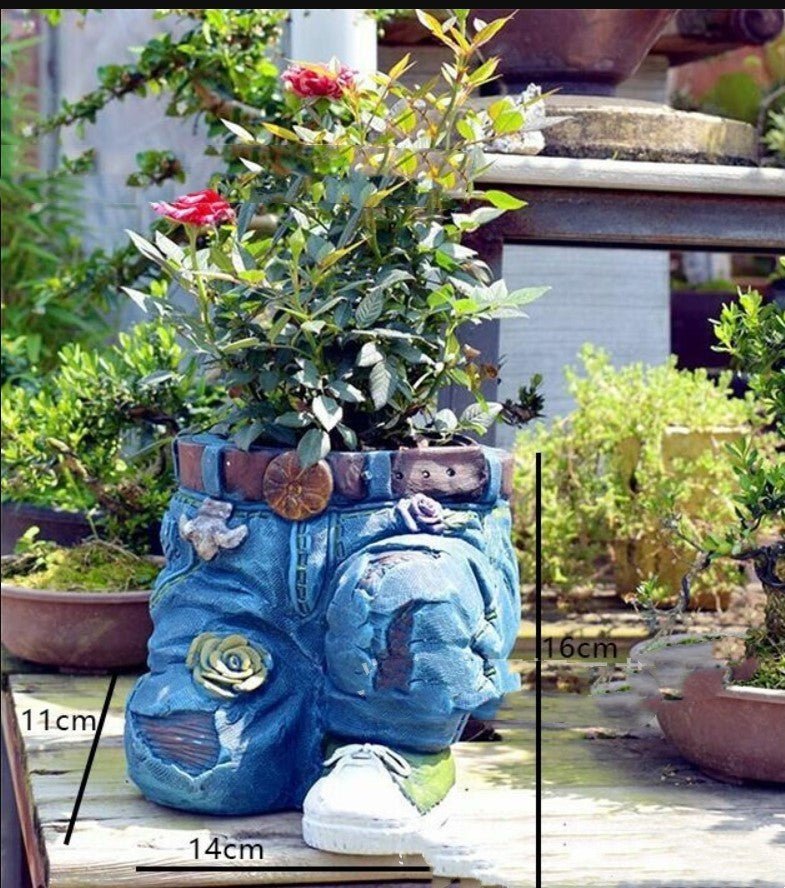 Garden Art Jeans Garden Decoration Flower Pot - Gardening Land