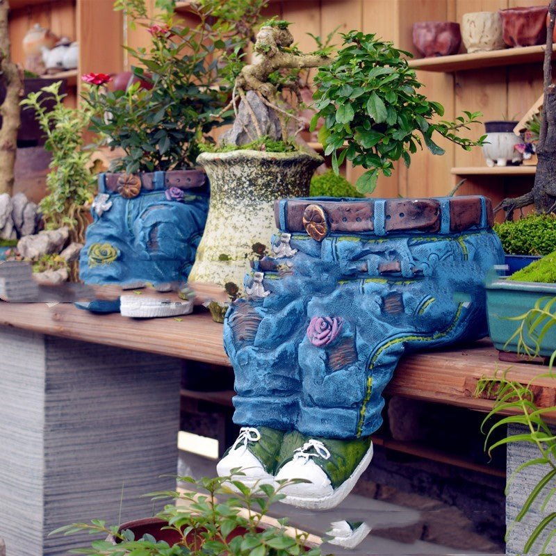Garden Art Jeans Garden Decoration Flower Pot - Gardening Land