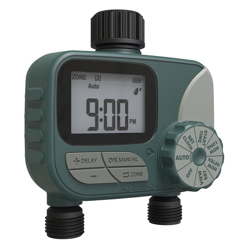 Garden Irrigation Double Valve Automatic Controller Intelligent Watering Flowers - Gardening Land