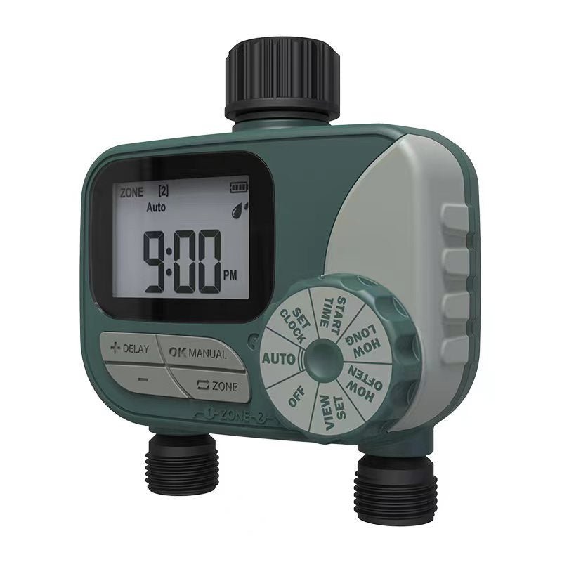 Garden Irrigation Double Valve Automatic Controller Intelligent Watering Flowers - Gardening Land