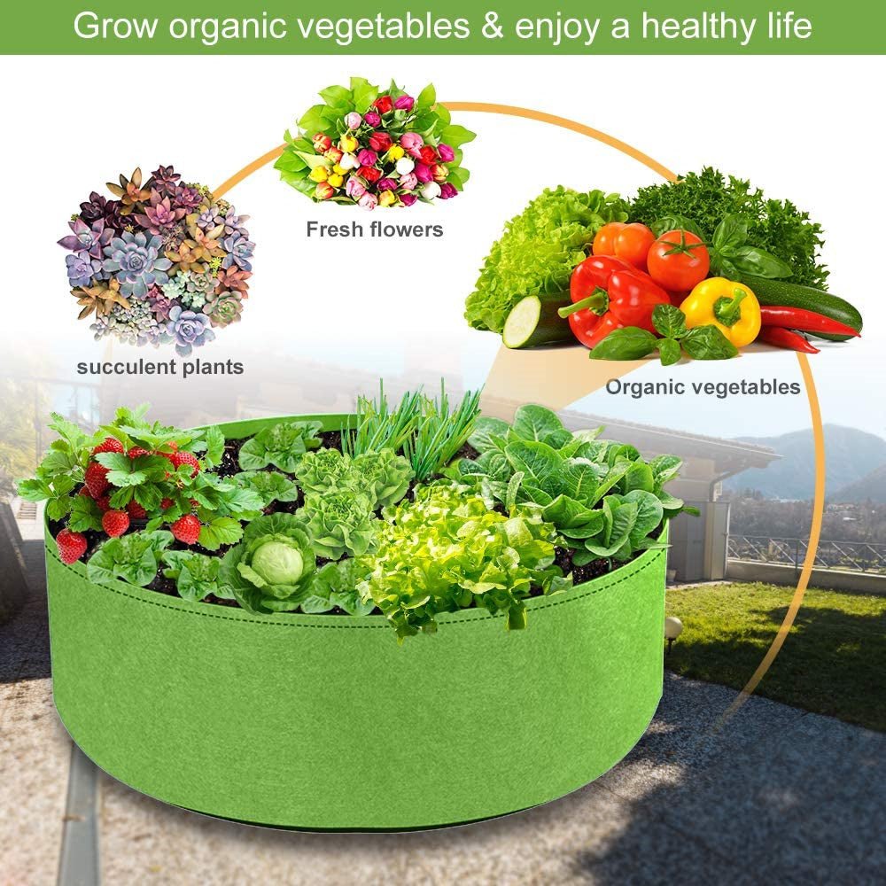Garden Raised Bed Round Planting Container Grow Bags Fabric Planter Pot For Plants Nursery Pot - Gardening Land