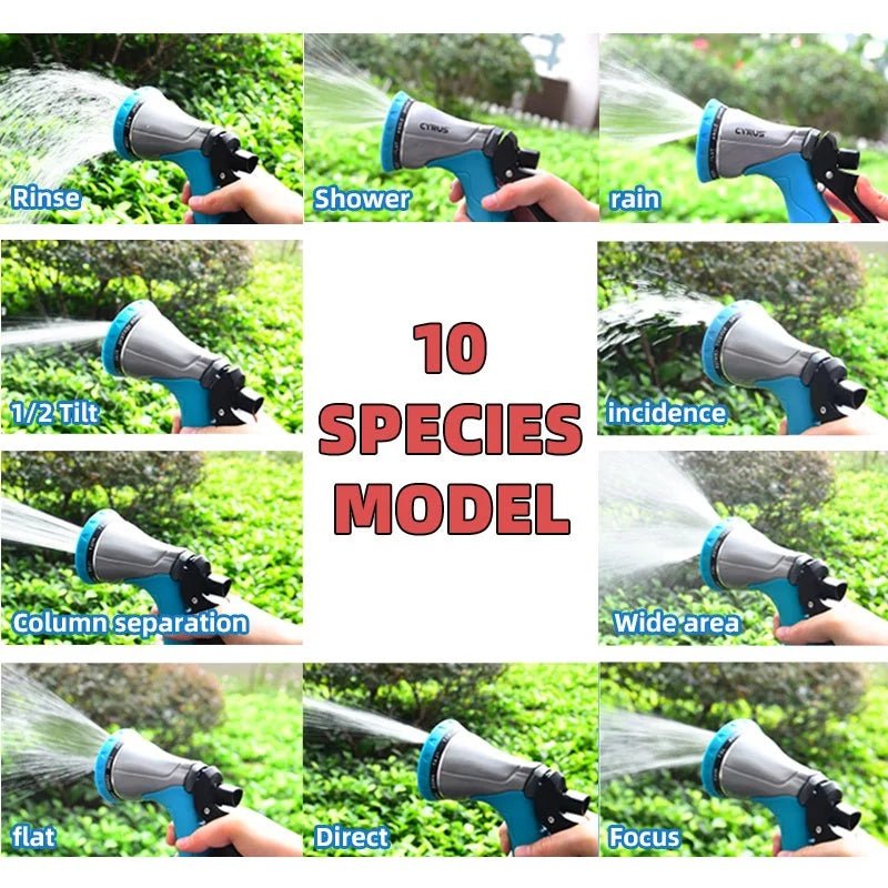 Garden Sprayer Water Spray Bottle Mist Gun Ten Modes Home Tools Accessories Aluminium Alloy Regadera Plant Watering Nozzle - Gardening Land