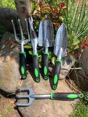Garden Supplies 9 - piece Aluminum Alloy Set, Silicone Two - color Handle Shovel Gardening Tools - Gardening Land