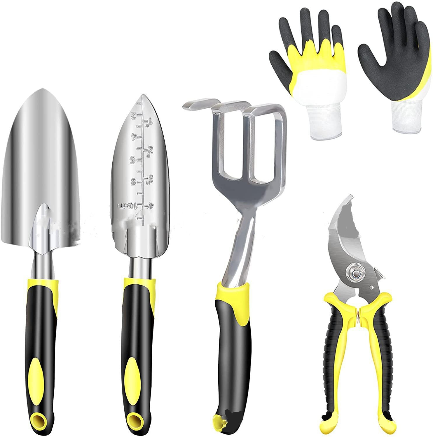 Garden Tools 8 - piece Set Aluminum Alloy Two - color Plastic Handle Shovel - Gardening Land