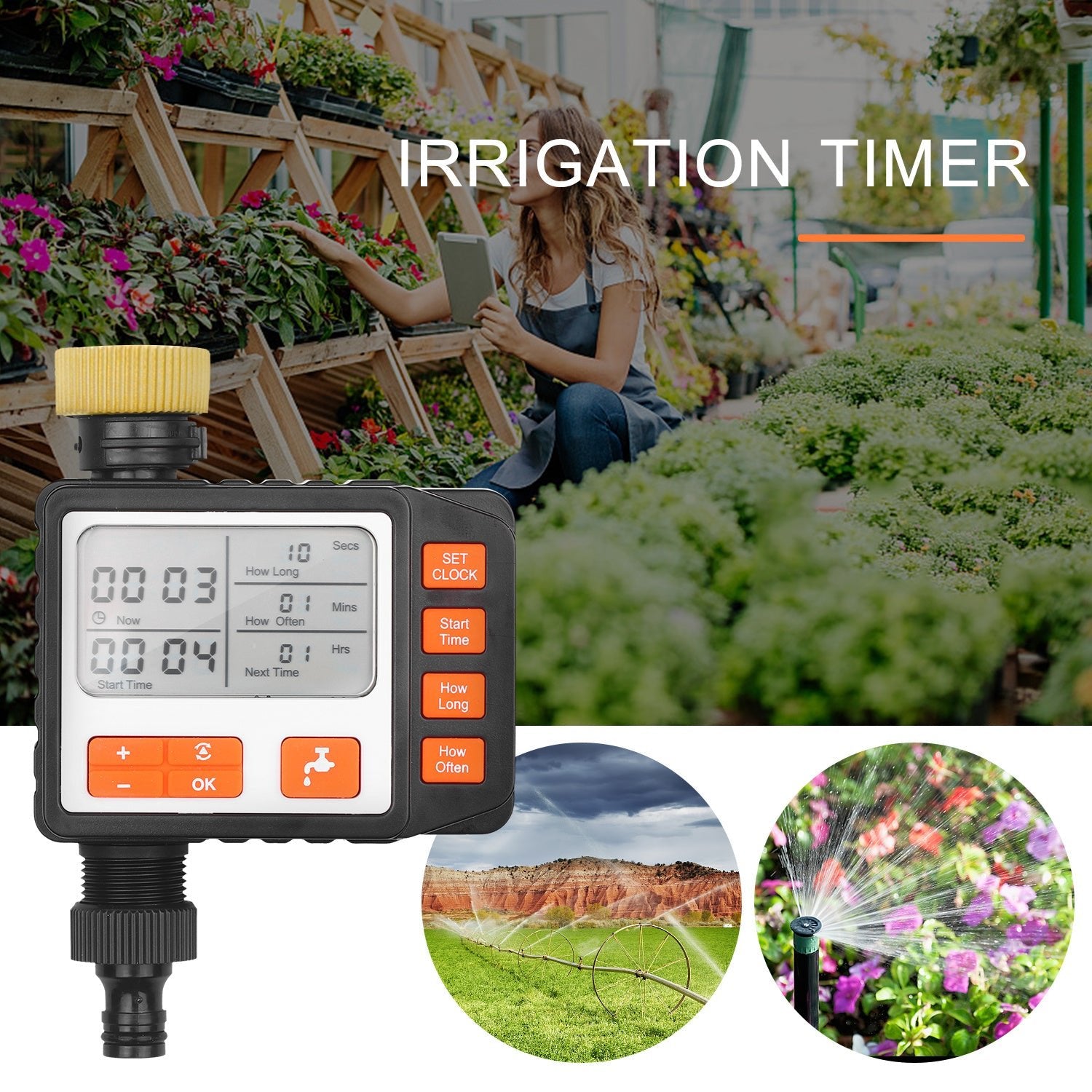 Garden Watering Timer Outdoor Automatic Electronic Watering Timer Irrigation Water Timeing Controller System - Gardening Land