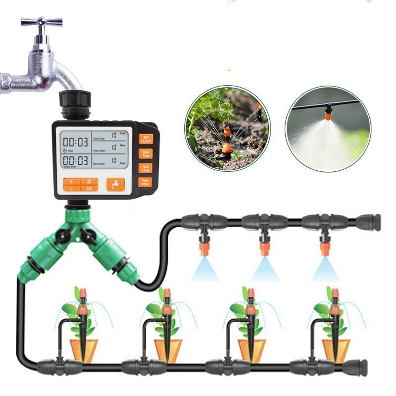 Garden Watering Timer Outdoor Automatic Electronic Watering Timer Irrigation Water Timeing Controller System - Gardening Land
