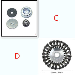 Grass Trimmer Head Steel Wire Brush - Gardening Land