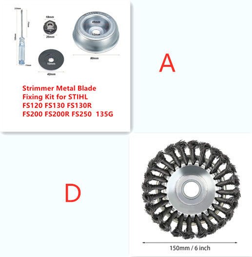 Grass Trimmer Head Steel Wire Brush - Gardening Land