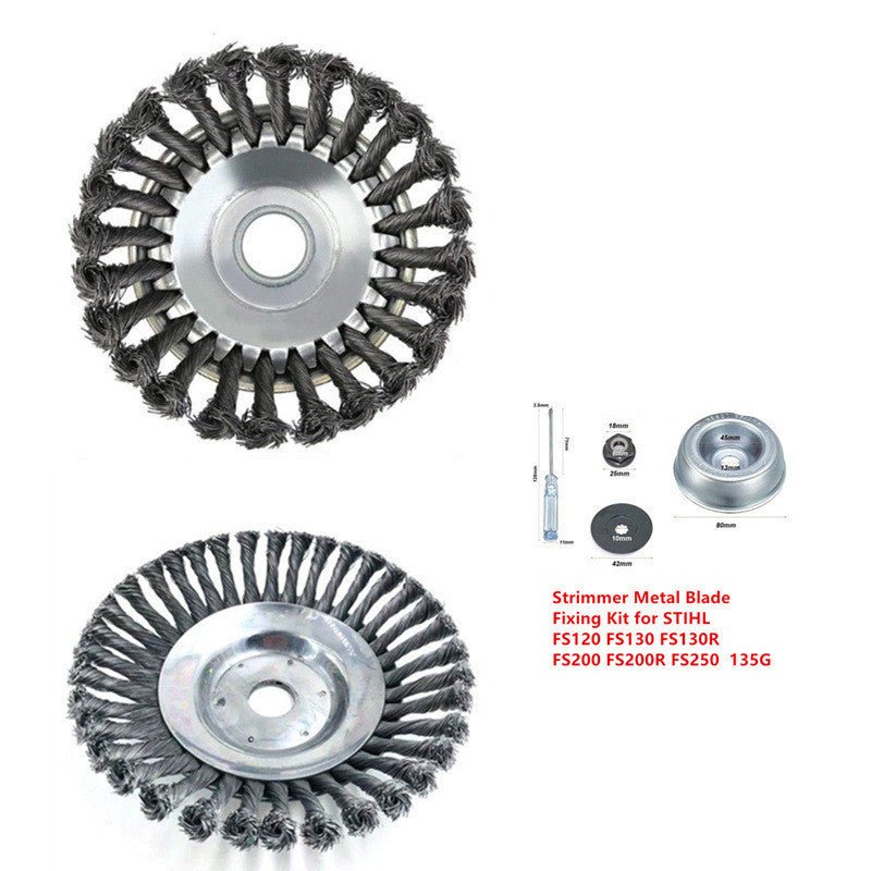 Grass Trimmer Head Steel Wire Brush - Gardening Land