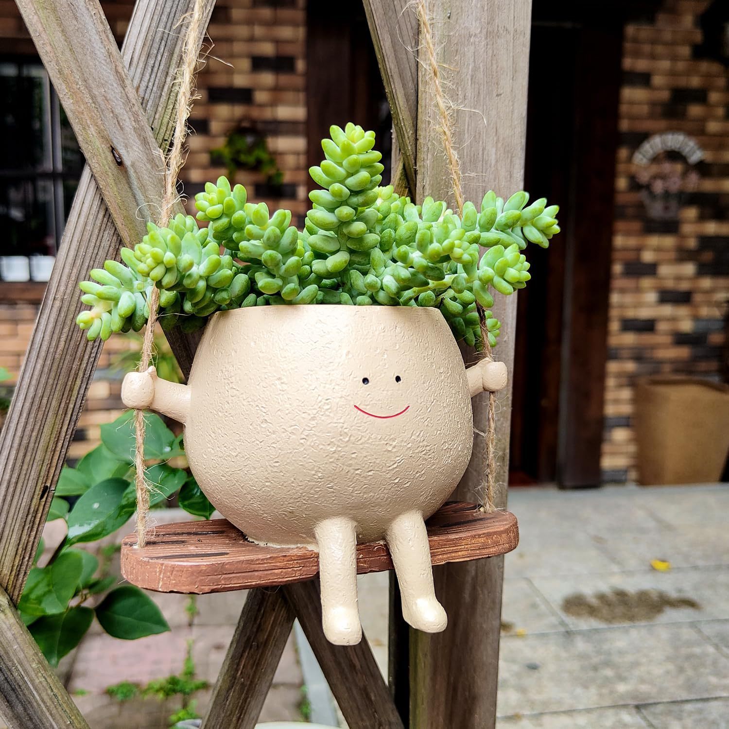 Plant Hanger Baskets Lovely Swing Face Planter Pot Succulent Flower Pots Balcony Wall Hanging Planter Decor Home Garden Supplies - Gardening Land