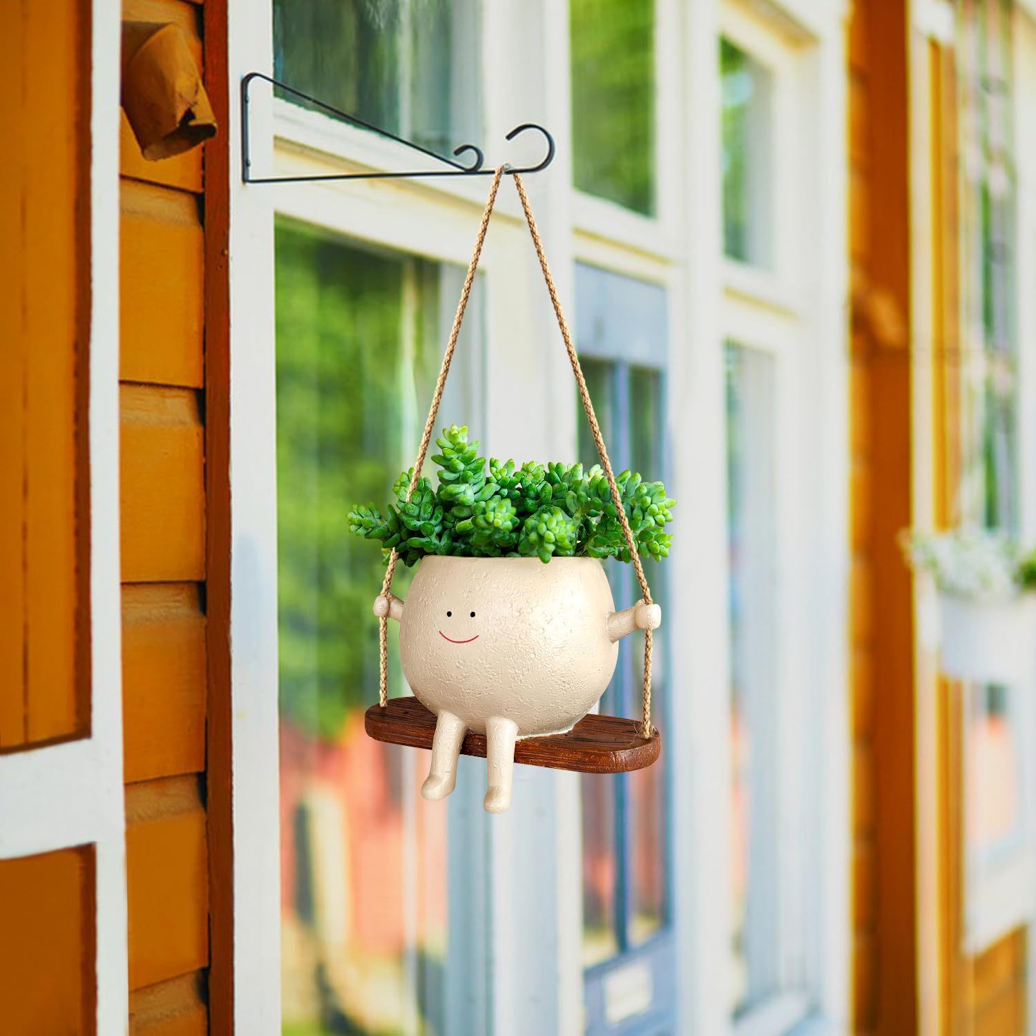 Plant Hanger Baskets Lovely Swing Face Planter Pot Succulent Flower Pots Balcony Wall Hanging Planter Decor Home Garden Supplies - Gardening Land