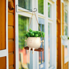 Plant Hanger Baskets Lovely Swing Face Planter Pot Succulent Flower Pots Balcony Wall Hanging Planter Decor Home Garden Supplies - Gardening Land