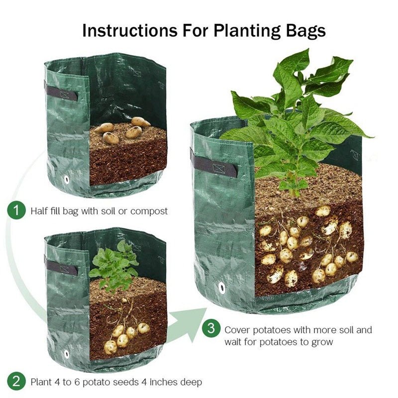 Potato Grow Bags Vegetable Planter Growing Bag DIY Fabric Grow Pot Outdoor Garden Pots Garden Tools Veget Garden - Gardening Land