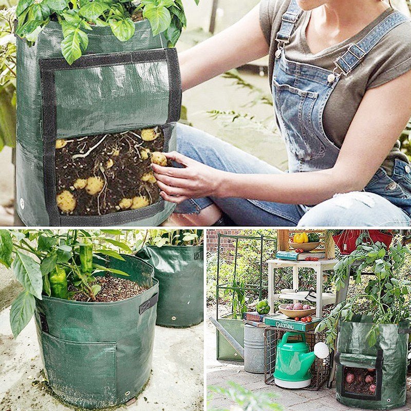 Potato Grow Bags Vegetable Planter Growing Bag DIY Fabric Grow Pot Outdoor Garden Pots Garden Tools Veget Garden - Gardening Land