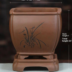 Purple Sand Orchid Pots With Tray - Gardening Land