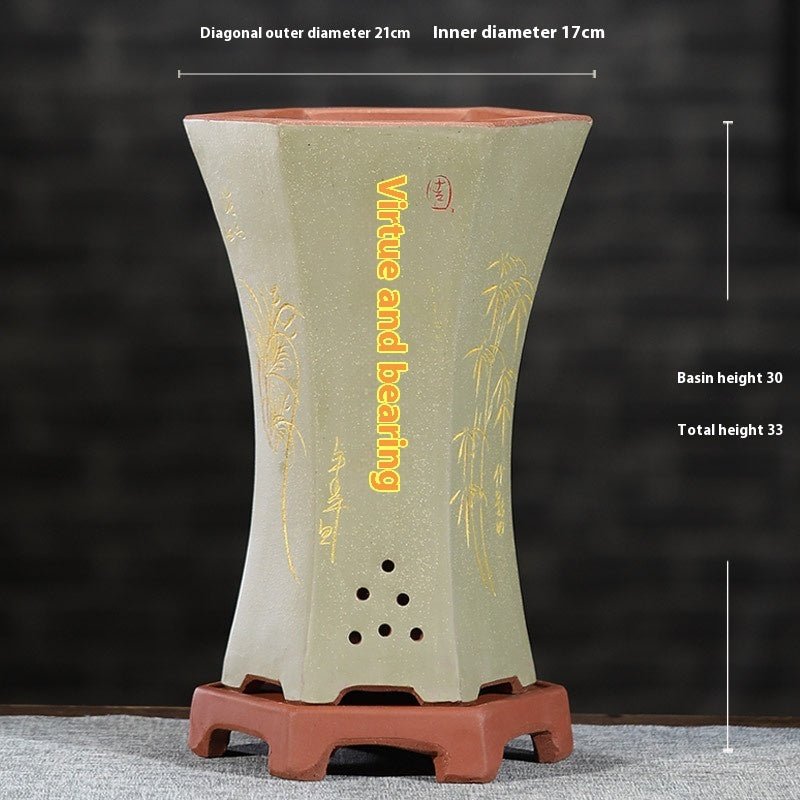 Purple Sand Orchid Pots With Tray - Gardening Land