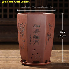 Purple Sand Orchid Pots With Tray - Gardening Land