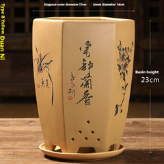 Purple Sand Orchid Pots With Tray - Gardening Land