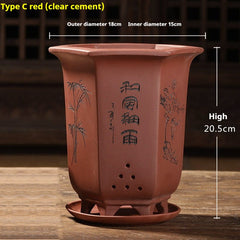 Purple Sand Orchid Pots With Tray - Gardening Land