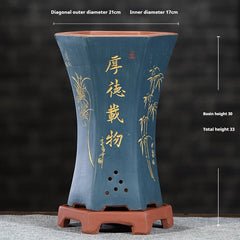 Purple Sand Orchid Pots With Tray - Gardening Land