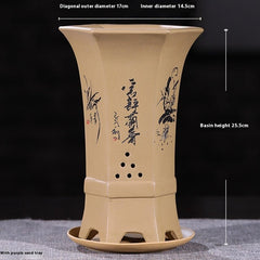 Purple Sand Orchid Pots With Tray - Gardening Land