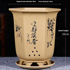 Purple Sand Orchid Pots With Tray - Gardening Land