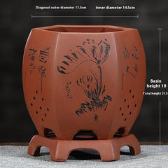 Purple Sand Orchid Pots With Tray - Gardening Land