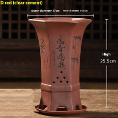 Purple Sand Orchid Pots With Tray - Gardening Land