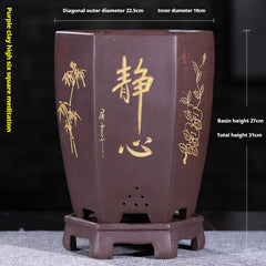 Purple Sand Orchid Pots With Tray - Gardening Land