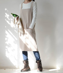 Retro Japanese Style Simple Gardening Men's Cotton And Linen Apron - Gardening Land